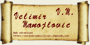Velimir Manojlović vizit kartica